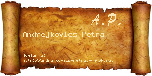 Andrejkovics Petra névjegykártya