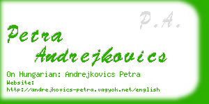 petra andrejkovics business card